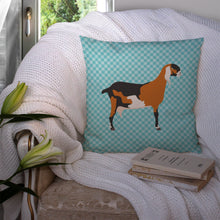 Load image into Gallery viewer, Anglo-nubian Nubian Goat Blue Check Throw Pillow - 14x14 Decorative Pillow – Art for Your Home &amp; Patio BB8057PW1414