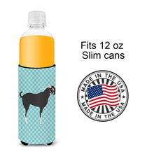 Load image into Gallery viewer, Black Bengal Goat Blue Check   Hugger for slim cans