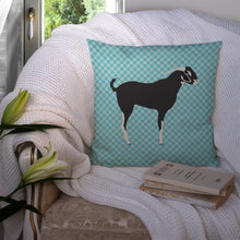 Load image into Gallery viewer, Black Bengal Goat Blue Check Throw Pillow - 14x14 Decorative Pillow – Art for Your Home &amp; Patio BB8058PW1414