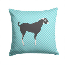 Load image into Gallery viewer, Black Bengal Goat Blue Check Throw Pillow - 14x14 Decorative Pillow – Art for Your Home &amp; Patio BB8058PW1414