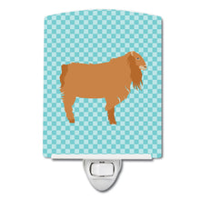 Load image into Gallery viewer, American Lamancha Goat Blue Check Ceramic Night Light BB8059CNL