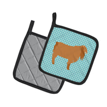 Load image into Gallery viewer, American Lamancha Goat Blue Check Pot Holders - Set of 2 - Heat-Resistant Kitchen Essentials BB8059PTHD