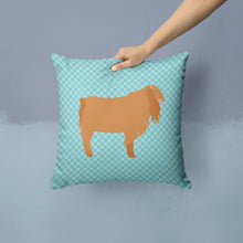 Load image into Gallery viewer, American Lamancha Goat Blue Check Throw Pillow - 14x14 Decorative Pillow – Art for Your Home &amp; Patio BB8059PW1414