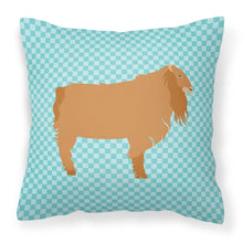 Load image into Gallery viewer, American Lamancha Goat Blue Check Fabric Decorative Pillow BB8059PW1818