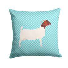 Load image into Gallery viewer, Boer Goat Blue Check Throw Pillow - 14x14 Decorative Pillow – Art for Your Home &amp; Patio BB8060PW1414