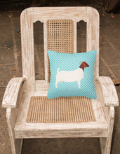 Load image into Gallery viewer, Boer Goat Blue Check Fabric Decorative Pillow BB8060PW1818