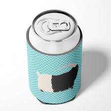 Load image into Gallery viewer, Welsh Black-Necked Goat Blue Check Can or Bottle Hugger BB8061CC