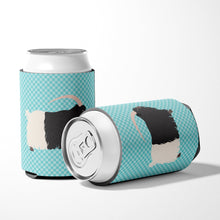 Load image into Gallery viewer, Welsh Black-Necked Goat Blue Check Can or Bottle Hugger BB8061CC