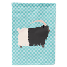Load image into Gallery viewer, Welsh Black-Necked Goat Blue Check Flag Canvas House Size BB8061CHF