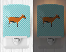 Load image into Gallery viewer, Oberhasli Goat Blue Check Ceramic Night Light BB8062CNL