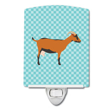 Load image into Gallery viewer, Oberhasli Goat Blue Check Ceramic Night Light BB8062CNL