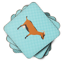 Load image into Gallery viewer, Oberhasli Goat Blue Check Foam Coaster  BB8062FC