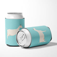 Load image into Gallery viewer, Saanen Goat Blue Check Can or Bottle Hugger BB8063CC