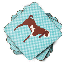 Load image into Gallery viewer, Jamnapari Goat Blue Check Foam Coaster  BB8064FC