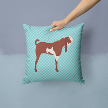 Load image into Gallery viewer, Jamnapari Goat Blue Check Throw Pillow - 14x14 Decorative Pillow – Art for Your Home &amp; Patio BB8064PW1414