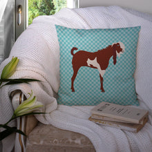 Load image into Gallery viewer, Jamnapari Goat Blue Check Throw Pillow - 14x14 Decorative Pillow – Art for Your Home &amp; Patio BB8064PW1414