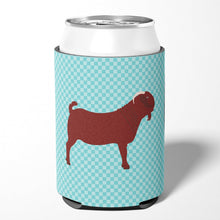Load image into Gallery viewer, Kalahari Red Goat Blue Check Can or Bottle Hugger BB8065CC