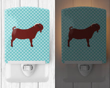 Load image into Gallery viewer, Kalahari Red Goat Blue Check Ceramic Night Light BB8065CNL