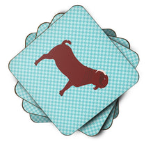 Load image into Gallery viewer, Kalahari Red Goat Blue Check Foam Coaster  BB8065FC