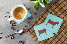 Load image into Gallery viewer, Kalahari Red Goat Blue Check Foam Coaster  BB8065FC
