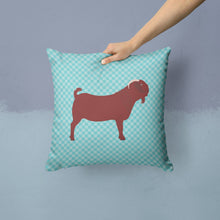 Load image into Gallery viewer, Kalahari Red Goat Blue Check Throw Pillow - 14x14 Decorative Pillow – Art for Your Home &amp; Patio BB8065PW1414