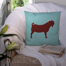 Load image into Gallery viewer, Kalahari Red Goat Blue Check Throw Pillow - 14x14 Decorative Pillow – Art for Your Home &amp; Patio BB8065PW1414