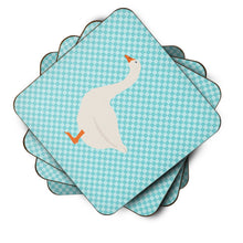 Load image into Gallery viewer, Embden Goose Blue Check Foam Coaster  BB8066FC
