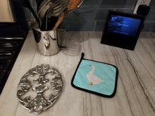 Load image into Gallery viewer, Embden Goose Blue Check Pot Holders - Set of 2 - Heat-Resistant Kitchen Essentials BB8066PTHD