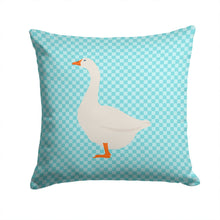 Load image into Gallery viewer, Embden Goose Blue Check Throw Pillow - 14x14 Decorative Pillow – Art for Your Home &amp; Patio BB8066PW1414