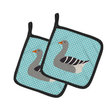 Load image into Gallery viewer, Pilgrim Goose Blue Check Pot Holders - Set of 2 - Heat-Resistant Kitchen Essentials BB8067PTHD