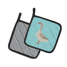 Load image into Gallery viewer, Steinbacher Goose Blue Check Pot Holders - Set of 2 - Heat-Resistant Kitchen Essentials