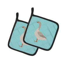 Load image into Gallery viewer, Steinbacher Goose Blue Check Pot Holders - Set of 2 - Heat-Resistant Kitchen Essentials