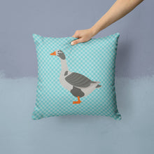 Load image into Gallery viewer, West of England Goose Blue Check Throw Pillow - 14x14 Decorative Pillow – Art for Your Home &amp; Patio BB8069PW1414