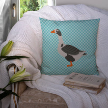 Load image into Gallery viewer, West of England Goose Blue Check Throw Pillow - 14x14 Decorative Pillow – Art for Your Home &amp; Patio BB8069PW1414