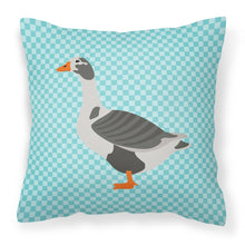 Load image into Gallery viewer, West of England Goose Blue Check Fabric Decorative Pillow BB8069PW1818