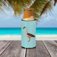 Load image into Gallery viewer, Chinese Goose Blue Check   Hugger for slim cans