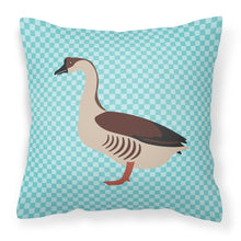 Load image into Gallery viewer, Chinese Goose Blue Check Fabric Decorative Pillow BB8070PW1818