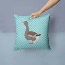 Load image into Gallery viewer, Toulouse Goose Blue Check Throw Pillow - 14x14 Decorative Pillow – Art for Your Home &amp; Patio BB8071PW1414