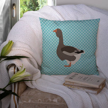 Load image into Gallery viewer, Toulouse Goose Blue Check Throw Pillow - 14x14 Decorative Pillow – Art for Your Home &amp; Patio BB8071PW1414