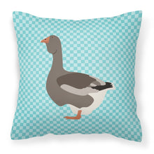 Load image into Gallery viewer, Toulouse Goose Blue Check Fabric Decorative Pillow BB8071PW1818