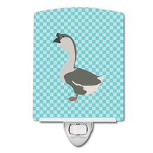 Load image into Gallery viewer, African Goose Blue Check Ceramic Night Light BB8073CNL