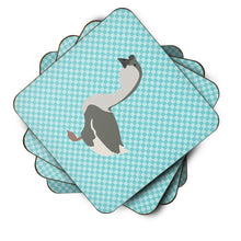 Load image into Gallery viewer, African Goose Blue Check Foam Coaster  BB8073FC