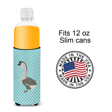 Load image into Gallery viewer, African Goose Blue Check   Hugger for slim cans