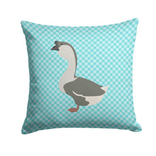 Load image into Gallery viewer, African Goose Blue Check Throw Pillow - 14x14 Decorative Pillow – Art for Your Home &amp; Patio BB8073PW1414