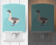 Load image into Gallery viewer, Buff Grey Back Goose Blue Check Ceramic Night Light BB8075CNL