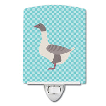 Load image into Gallery viewer, Buff Grey Back Goose Blue Check Ceramic Night Light BB8075CNL
