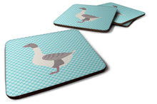 Load image into Gallery viewer, Buff Grey Back Goose Blue Check Foam Coaster  BB8075FC