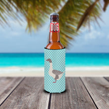 Load image into Gallery viewer, Buff Grey Back Goose Blue Check   Hugger for slim cans