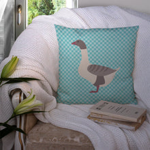 Load image into Gallery viewer, Buff Grey Back Goose Blue Check Throw Pillow - 14x14 Decorative Pillow – Art for Your Home &amp; Patio BB8075PW1414