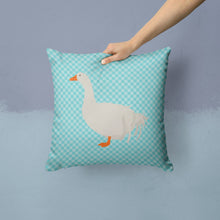 Load image into Gallery viewer, Sebastopol Goose Blue Check Throw Pillow - 14x14 Decorative Pillow – Art for Your Home &amp; Patio BB8076PW1414